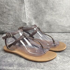 Ugg Aubray Graphite Leather‎ Strappy Sandals #1004113 Size 10